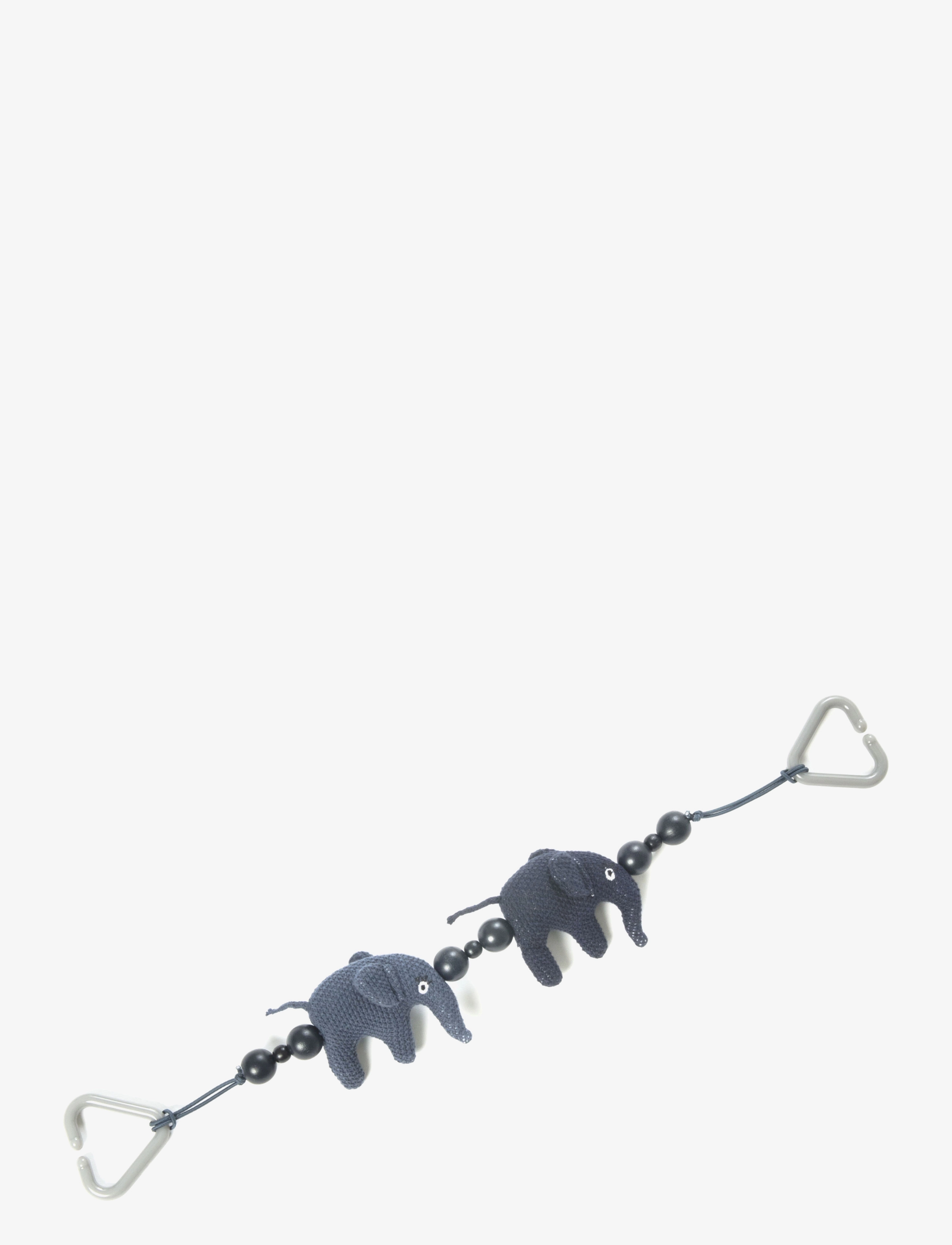 Smallstuff Strollerchain, Knitted, Elephant, Blue/Dark Blue, Børn, Strikket Elefant Barnevognskæde, Blå, Str: 53X10X5