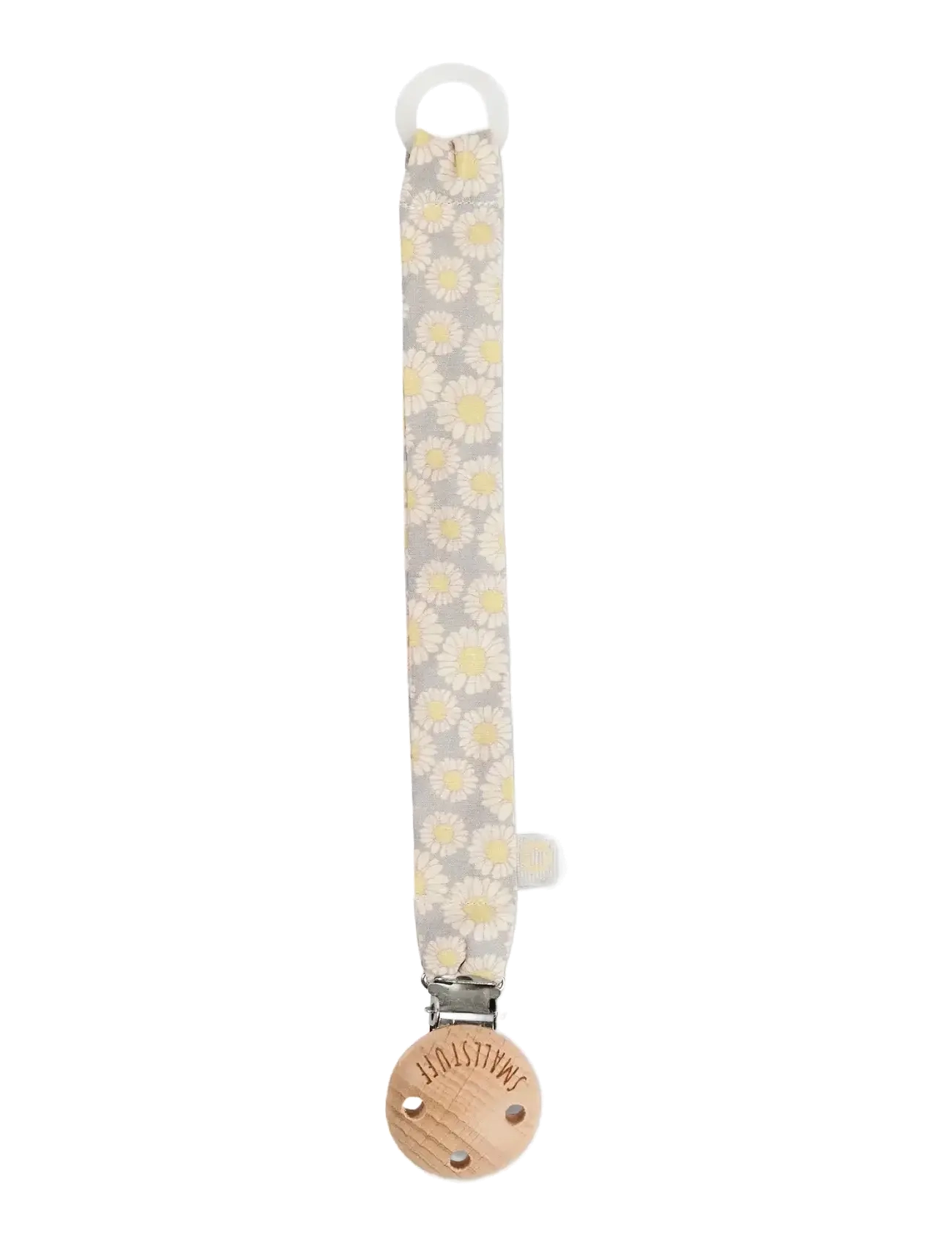 Smallstuff Dummystring, Fabric, White Asters, One Size, Pacifiers & Accessories, Gelb - Pacifier Clips, Kinder