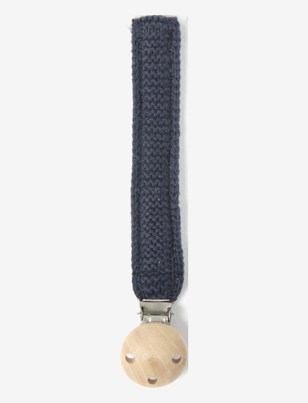 Smallstuff - Knitted dummychain, navy, wooden clips - navy - 0