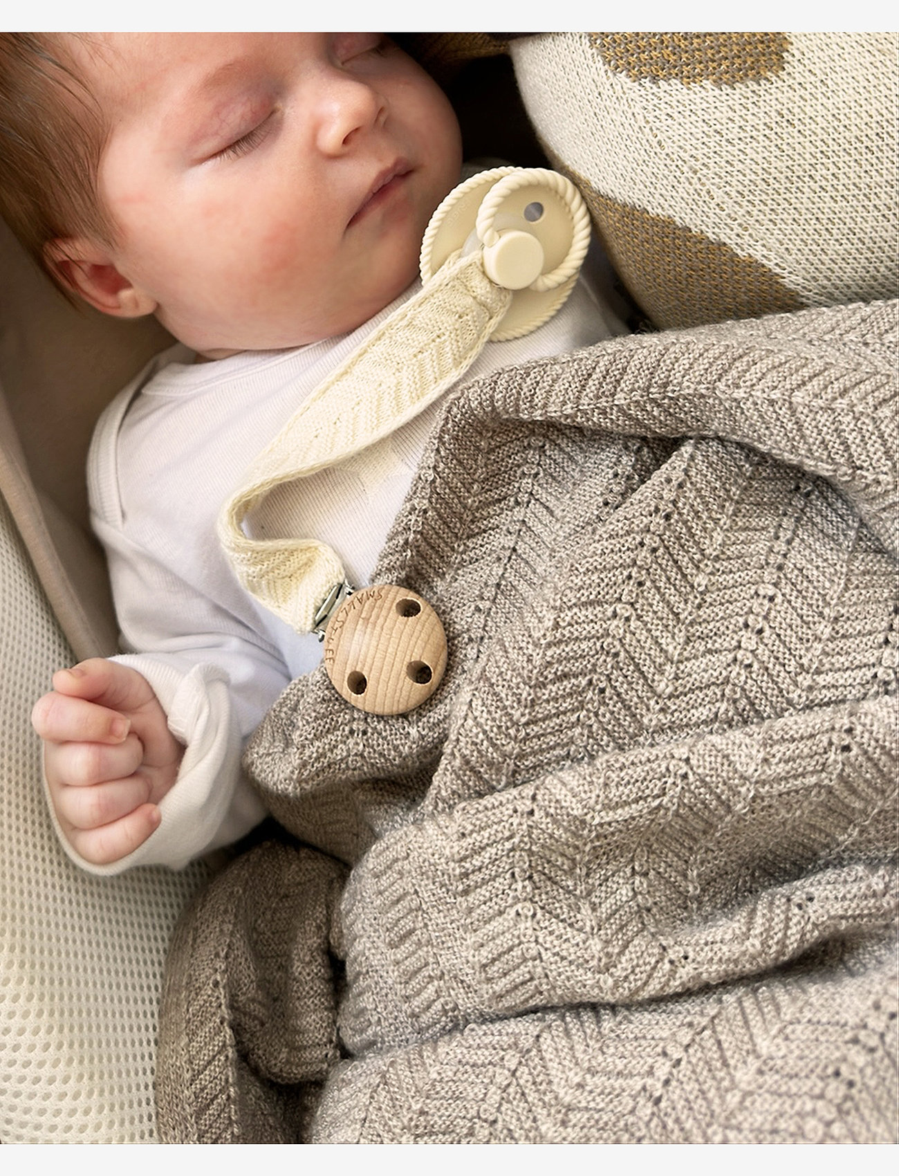 Smallstuff - Dummychain, fishbone, Off. white - schnullerband - off. white - 1