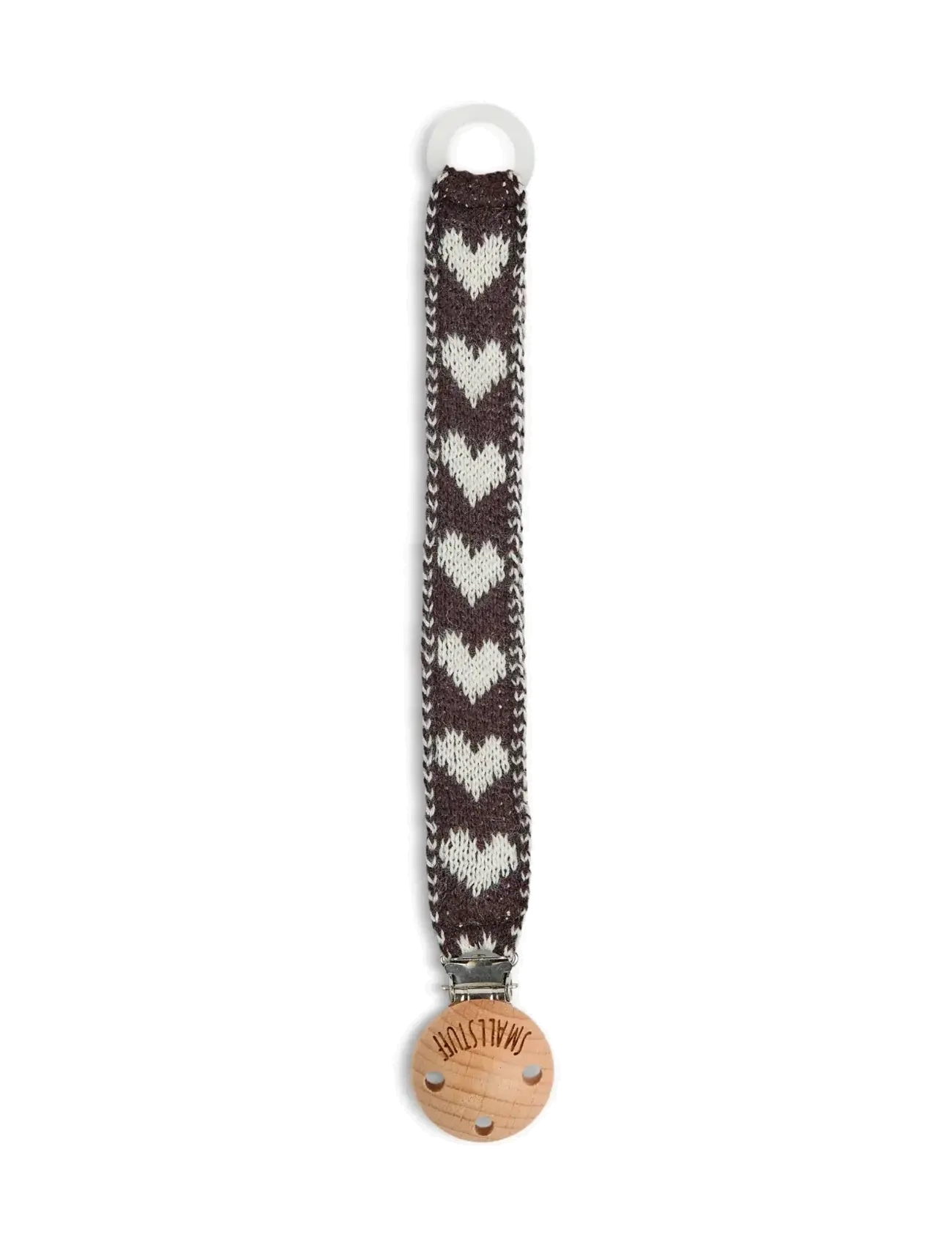 Smallstuff - Dummychain, cotton, brown hearts - schnullerband - brown - 0