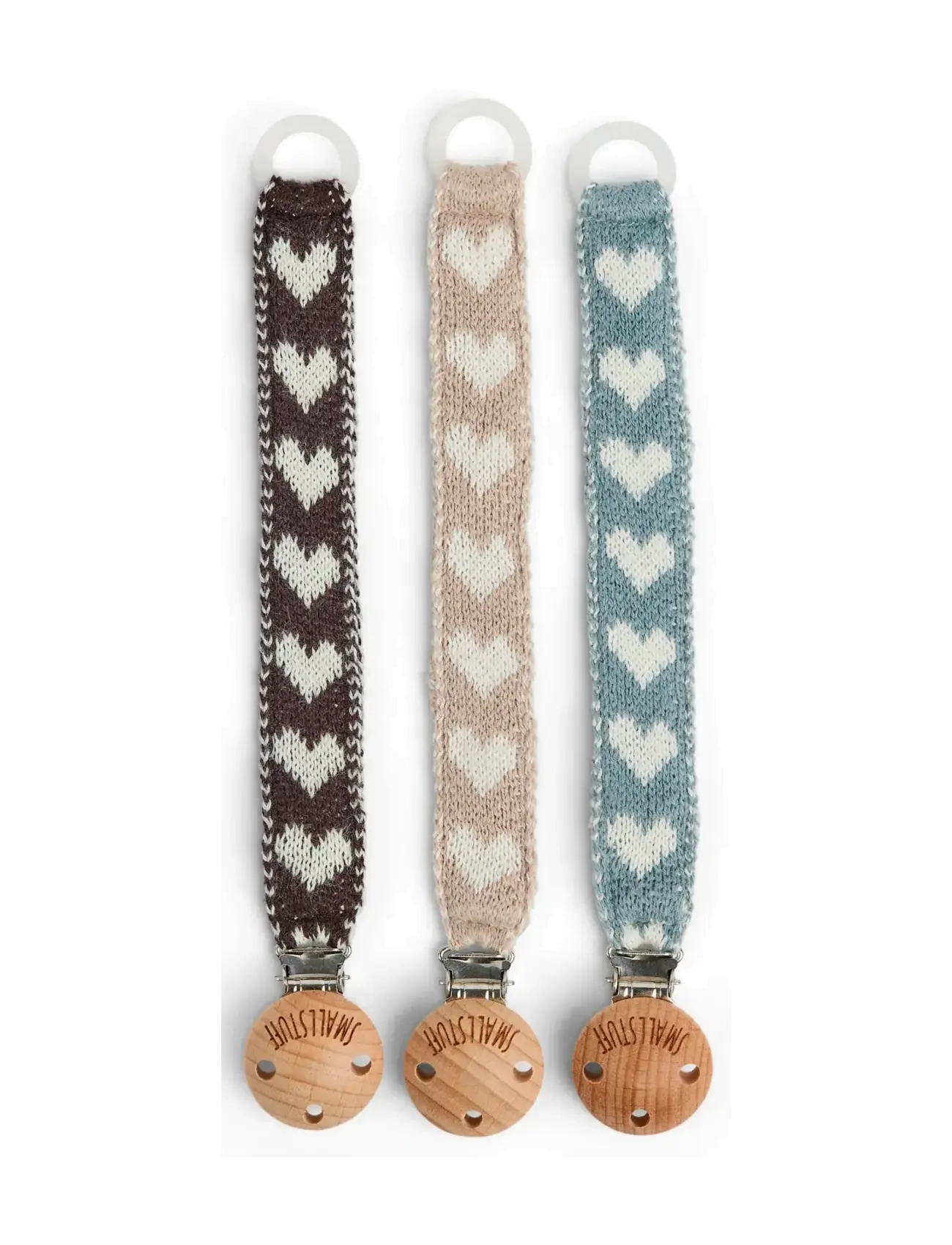 Smallstuff - Dummychain, cotton, brown hearts - schnullerband - brown - 1