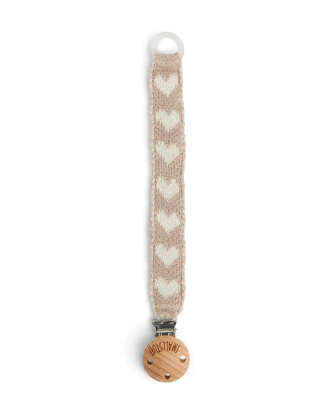 Smallstuff - Dummychain, cotton, brown hearts - schnullerband - sandy - 1
