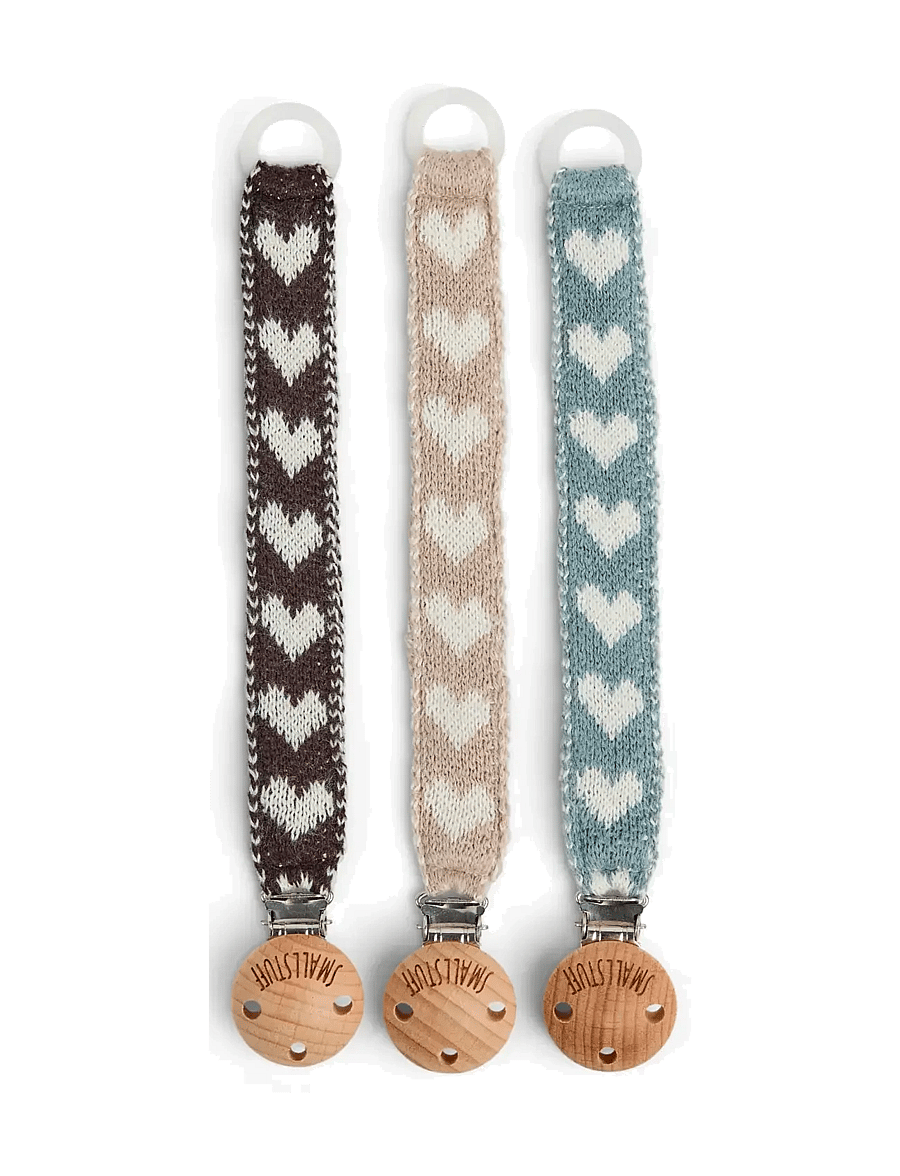 Smallstuff - Dummychain, cotton, brown hearts - suttesnore - sandy - 2