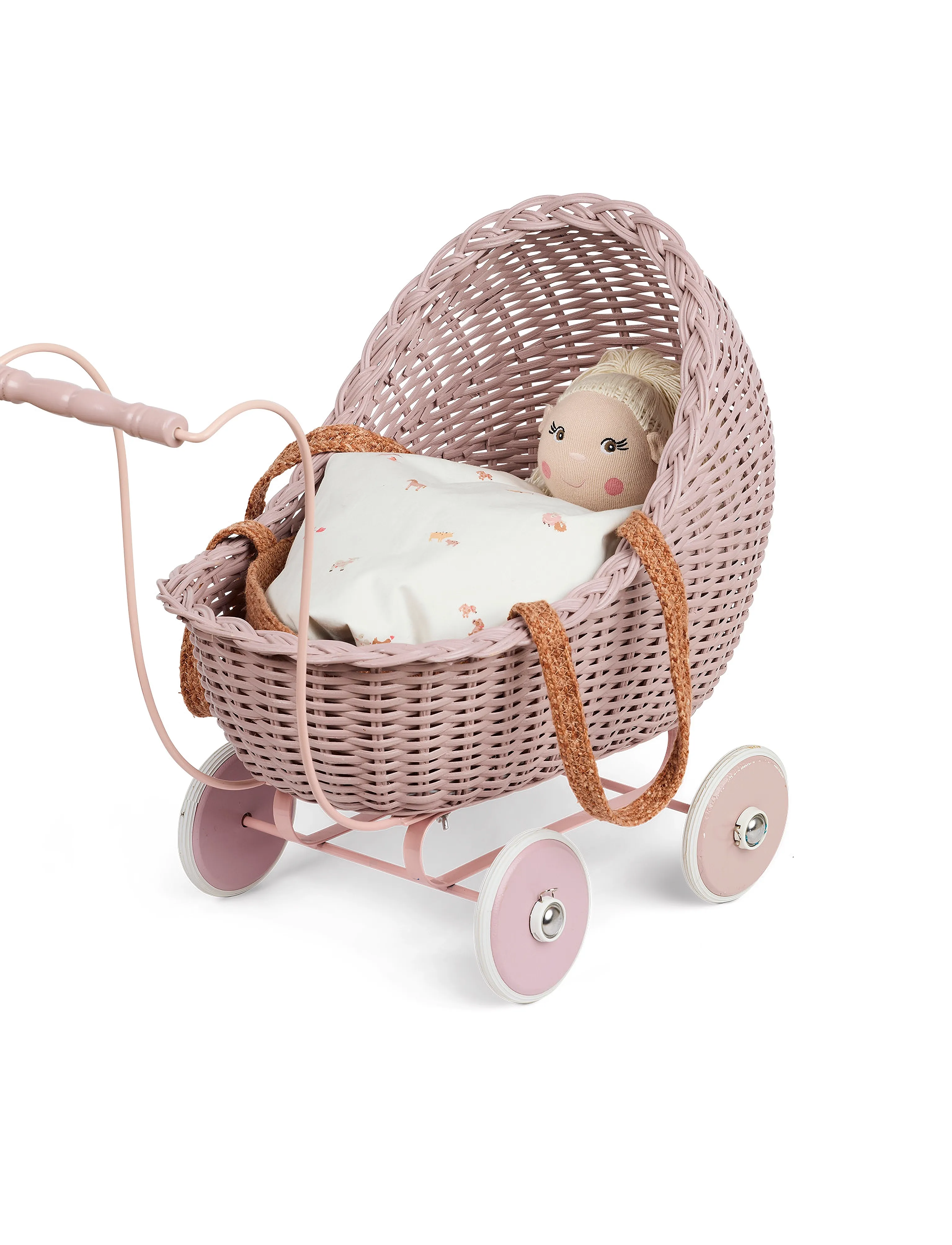 Smallstuff Dolls Stroller, Powder, Børn, Doll Trolleys, Pink, Str: 53X 35X 32CM