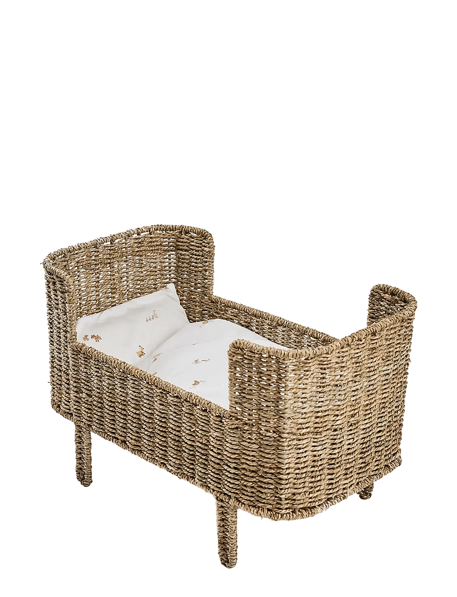 Smallstuff - Rosaline doll bed, natural seagrass - puppenbetten - natural - 0