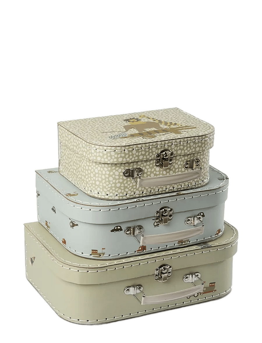 Smallstuff - Suitcase set L, M, S, safari animals and engines - reisimine - blue mix - 0