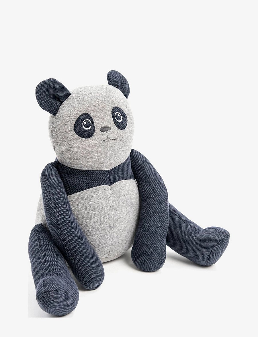 Smallstuff - Toy/ Sitting cushion panda, denim - geburtstagsgeschenke - denim - 0
