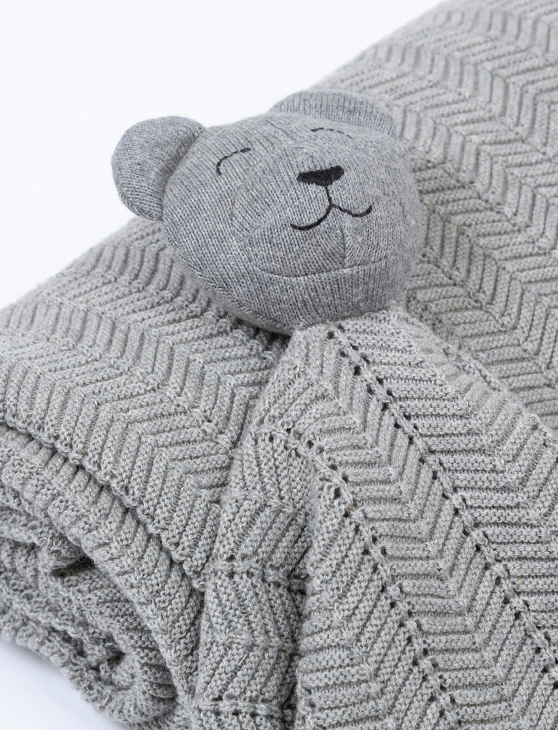 Smallstuff Baby Blanket Fishbone Grey Melange Boozt