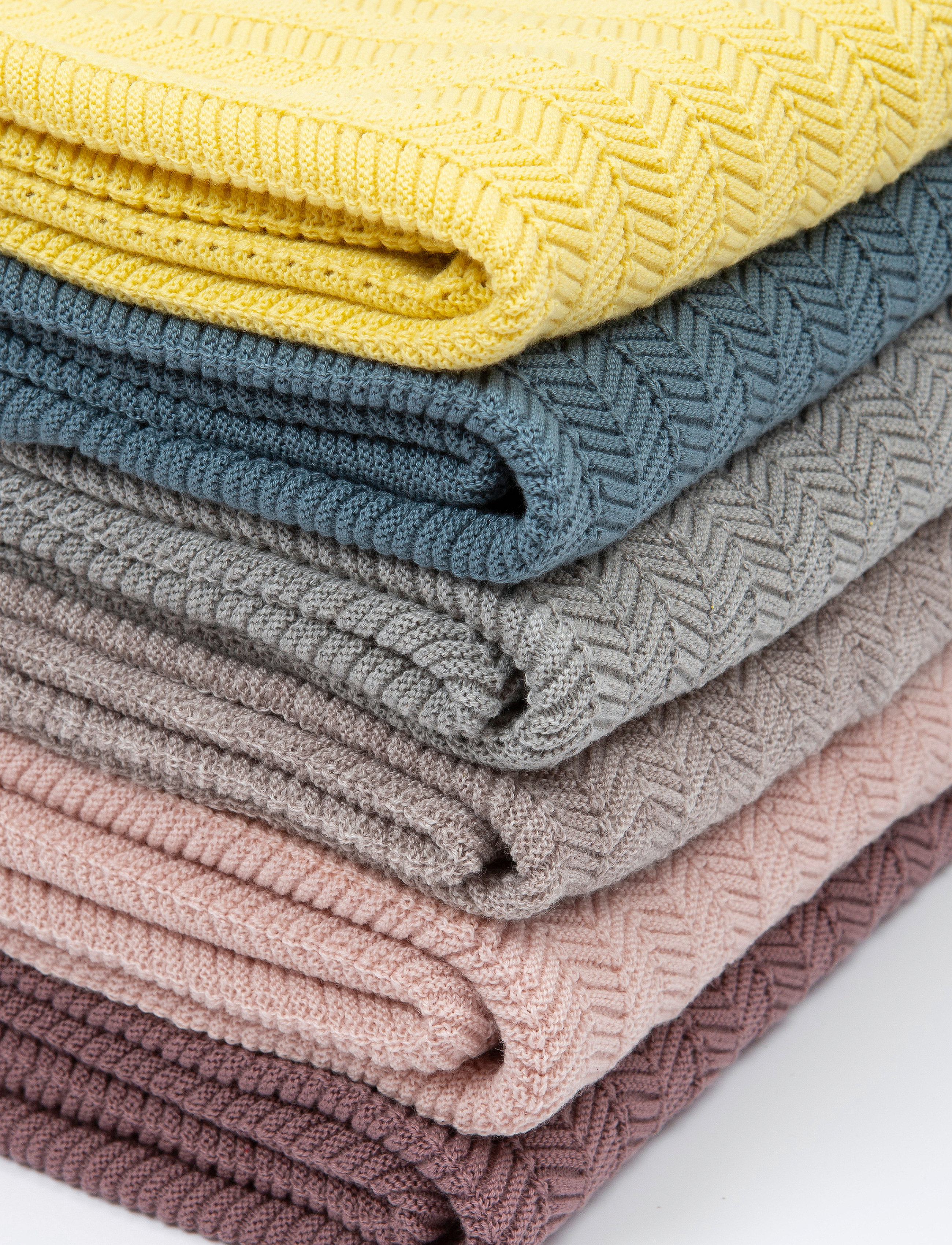 Smallstuff - Baby blanket, fishbone, Soft yellow - baby blankets - soft yellow - 3