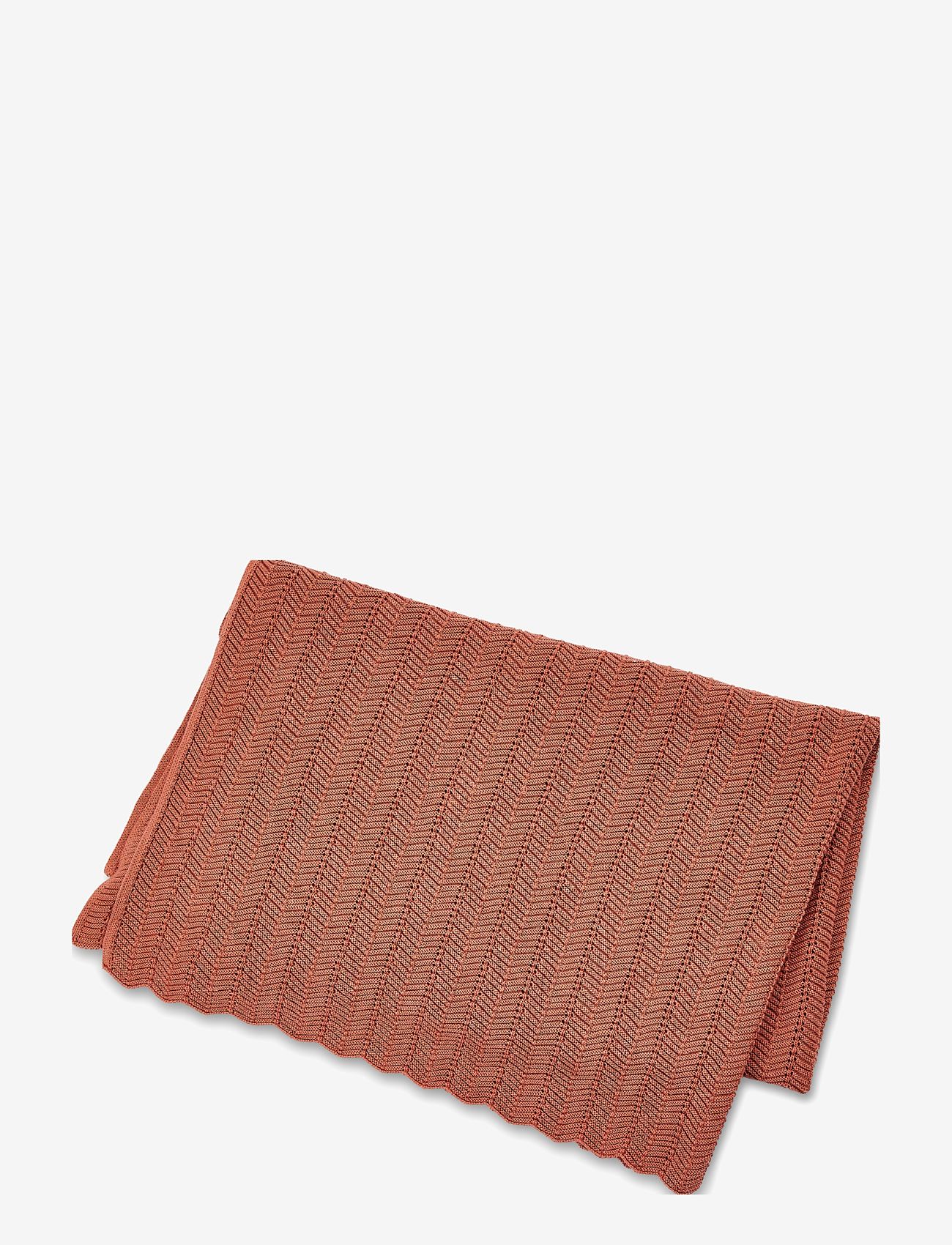 Smallstuff - Baby blanket, fish bone knit, rouge - kaisutekid - rose - 0