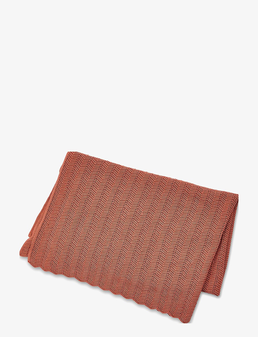 Smallstuff - Baby blanket, fish bone knit, rouge - schmusetuch - rose - 1