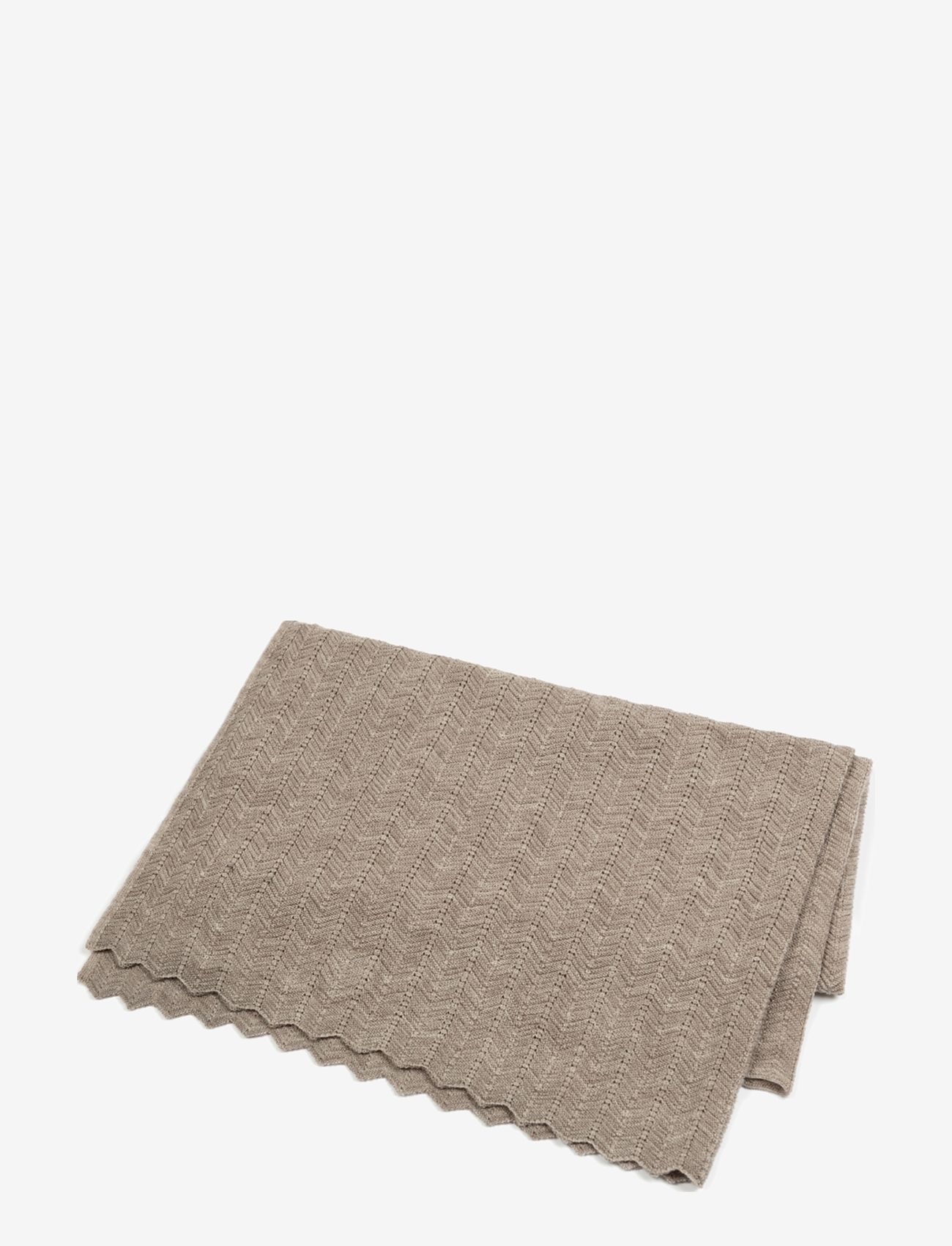 Smallstuff - Baby blanket, fishbone merino WOOL, nature - nature - 1