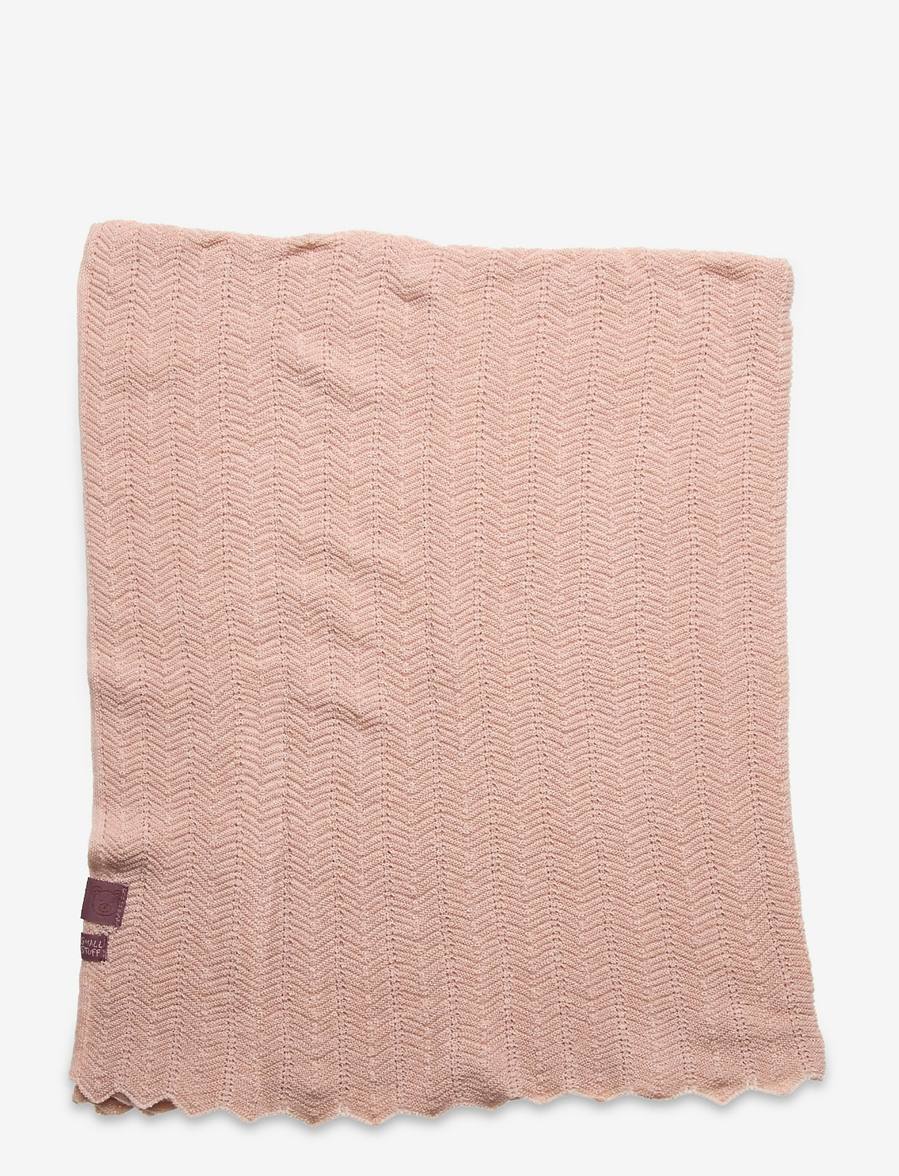 Smallstuff - Baby blanket, fishbone merino WOOL, soft rose - miegojimui - soft rose - 1