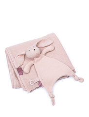 Smallstuff - Baby blanket, fishbone merino WOOL, soft rose - miegojimui - soft rose - 3