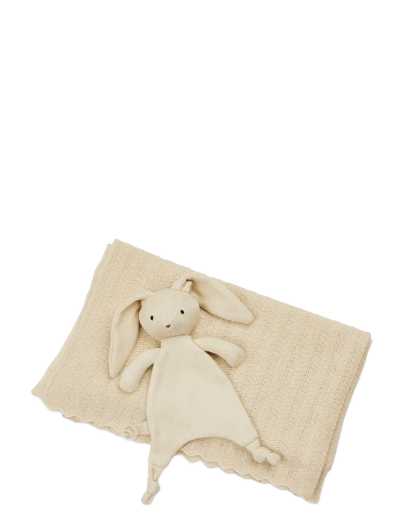 Smallstuff - Baby blanket, fish bone knit, off. White WOOL - børn - white - 1