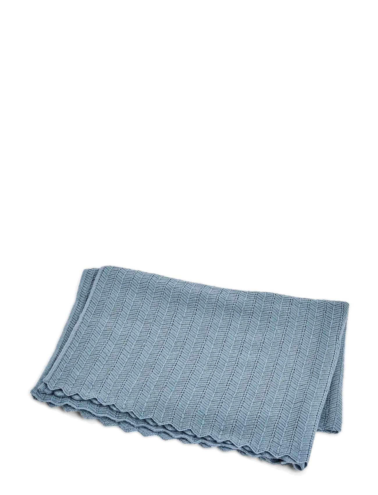 Smallstuff - Baby blanket, fishbone, merino wool, soft blue - beebitekid - blue - 2