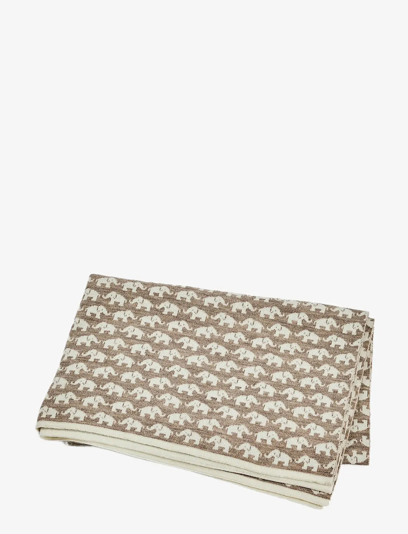Smallstuff - Baby blanket AO elephants, merino wool natur - babydecken - nature - 1