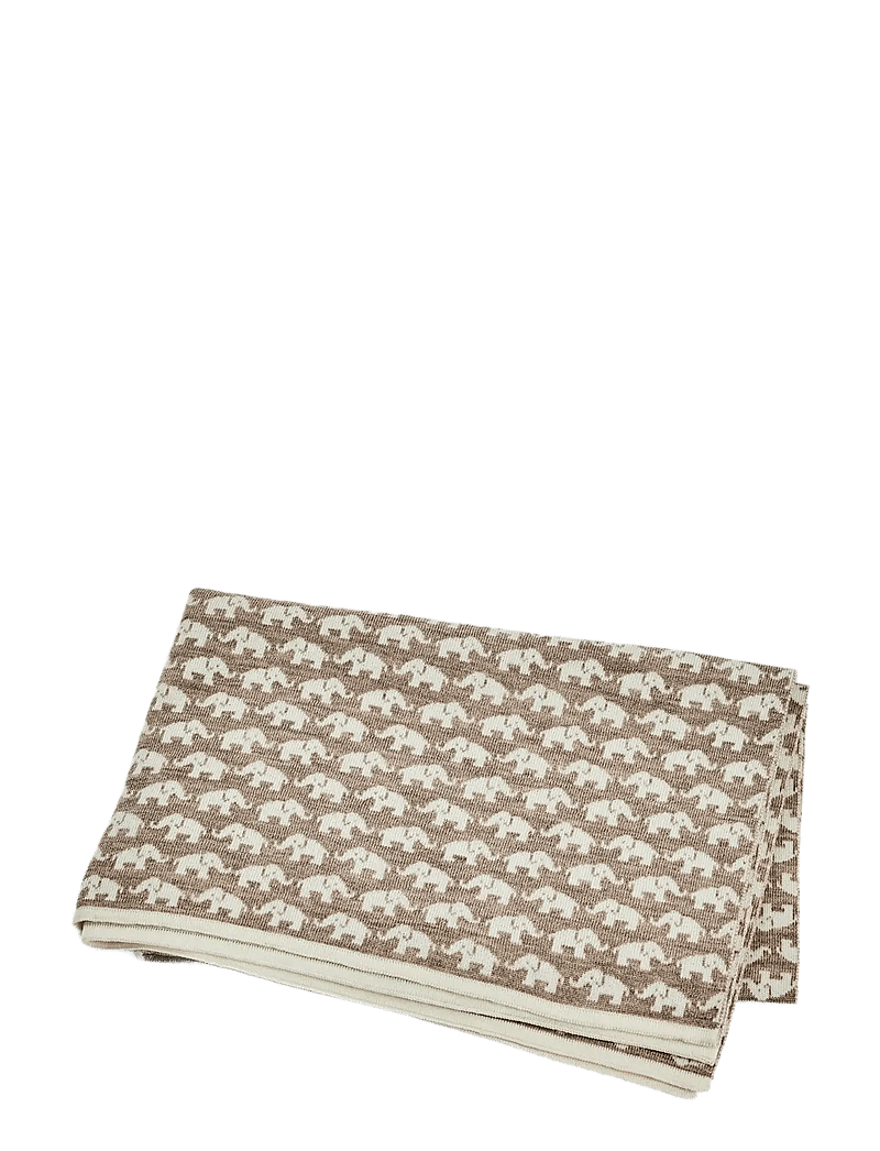 Smallstuff - Baby blanket AO elephants, merino wool natur - babydecken - nature - 1