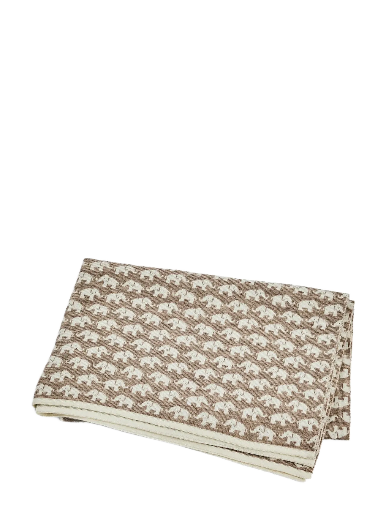 Smallstuff Baby blanket AO elephants, merino wool natur - App deal - NATURE / brown