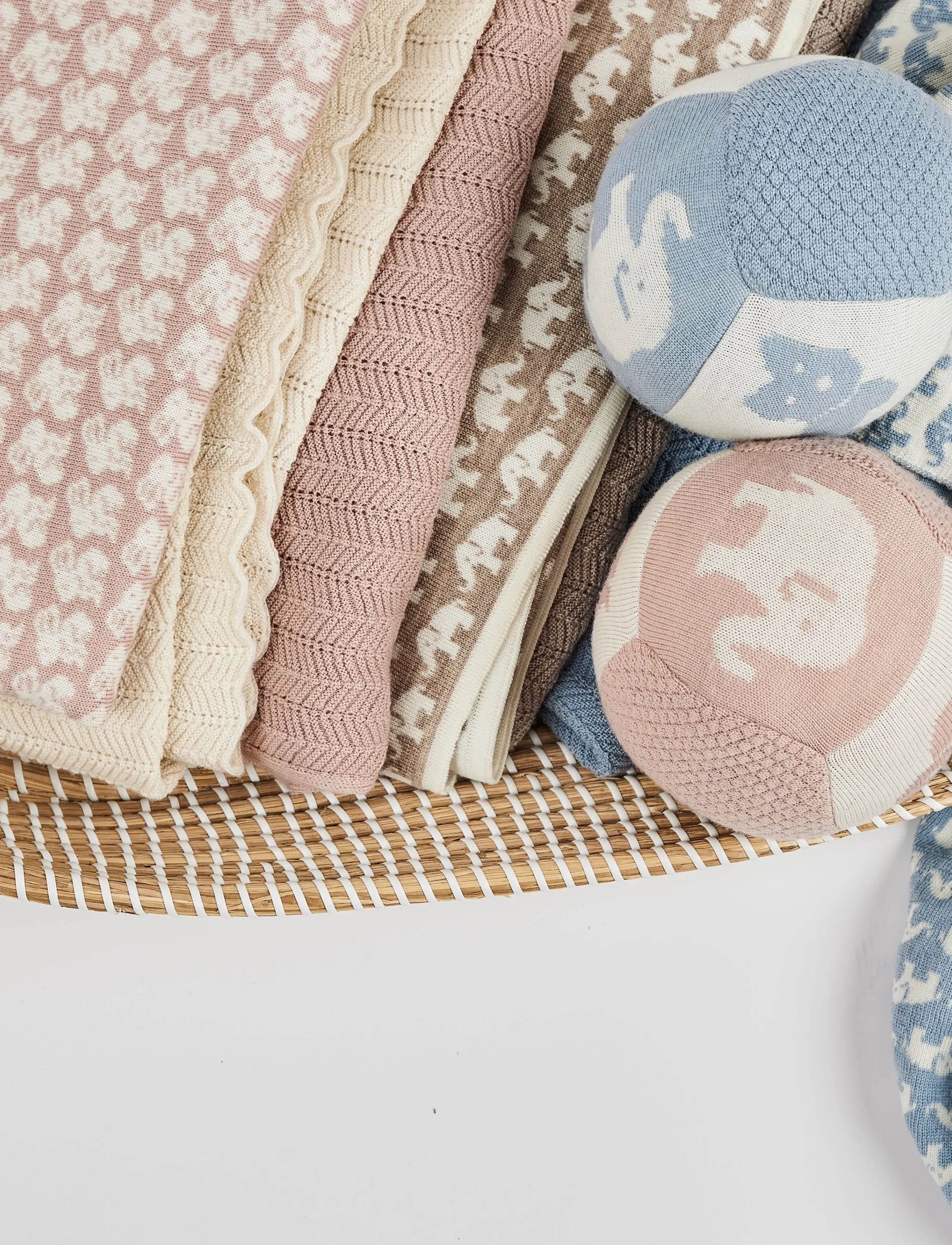 Smallstuff Baby Blanket Ao Elephants, Merino Wool Natur, One Size, Brown, Babysøvn > Babytæpper, Børn