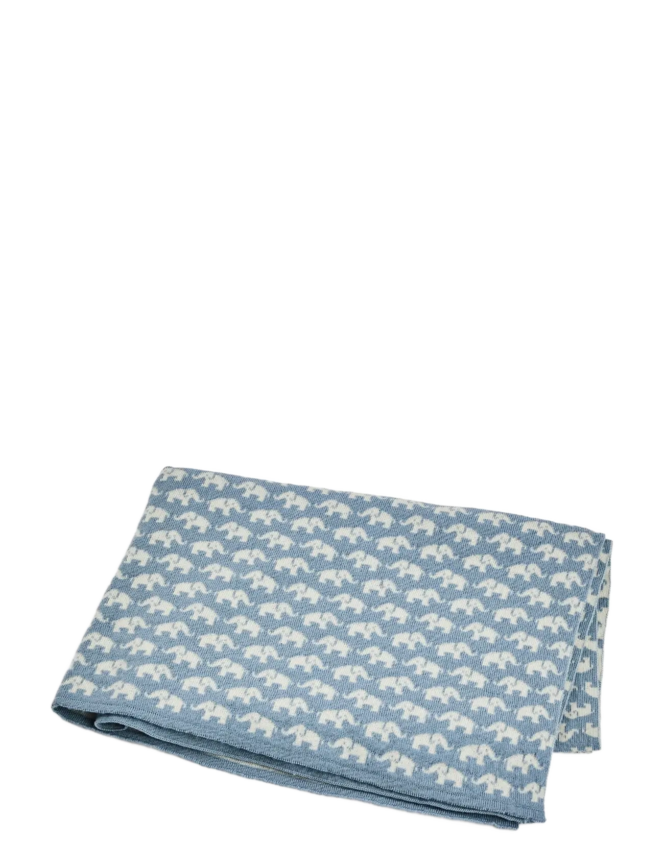 Smallstuff Baby blanket AO elephants, merino wool, blue - 4 for 3 - BLUE / blue