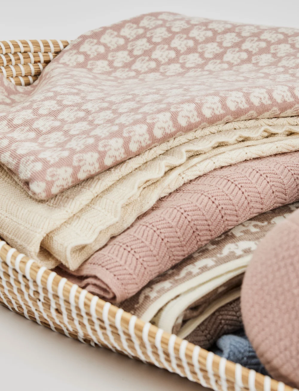 Smallstuff - Baby blanket AO rabbits, merino wool, powder - beebitekid - powder - 2