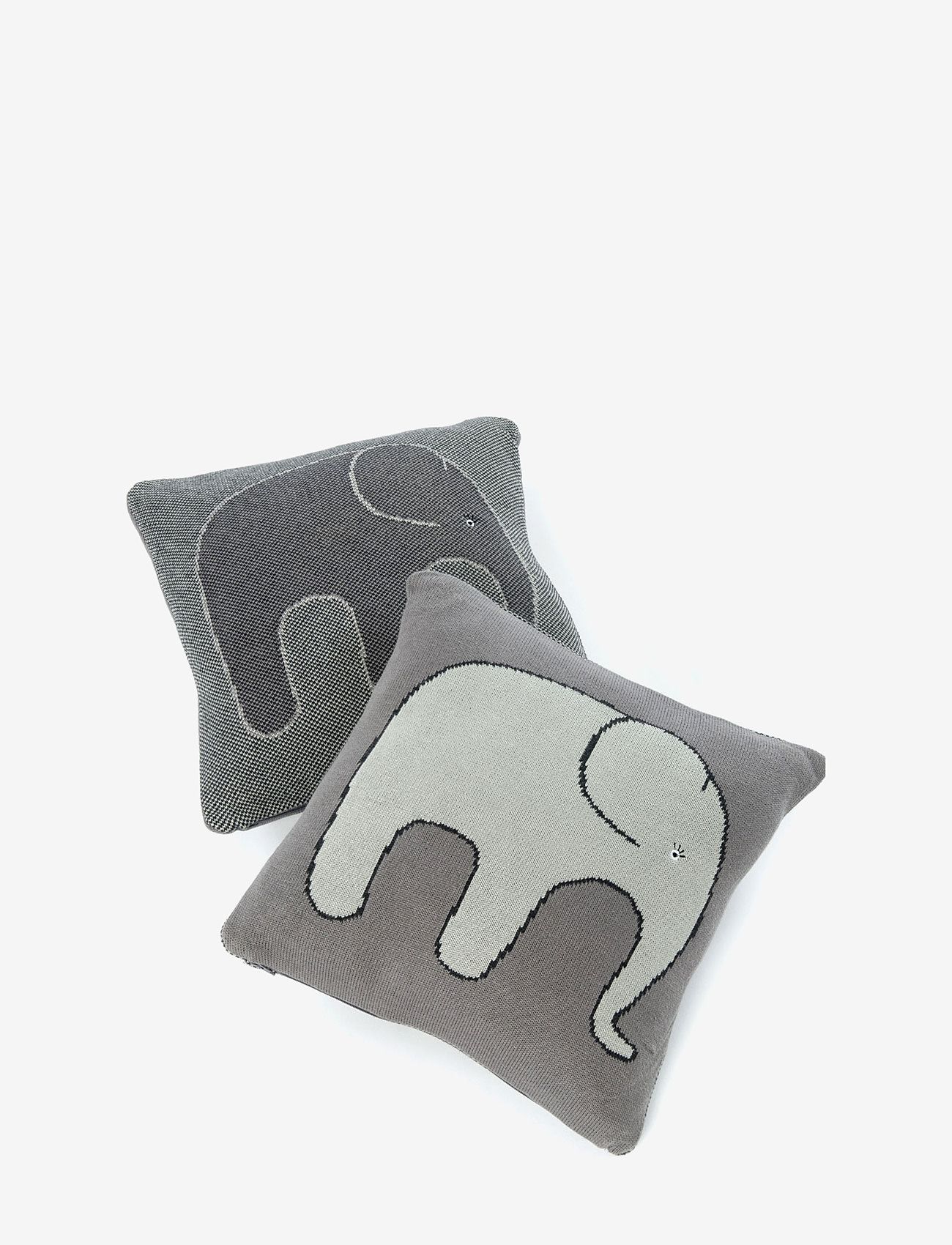 Smallstuff - Cushion, knitted elephant, soft grey - soft grey - 0