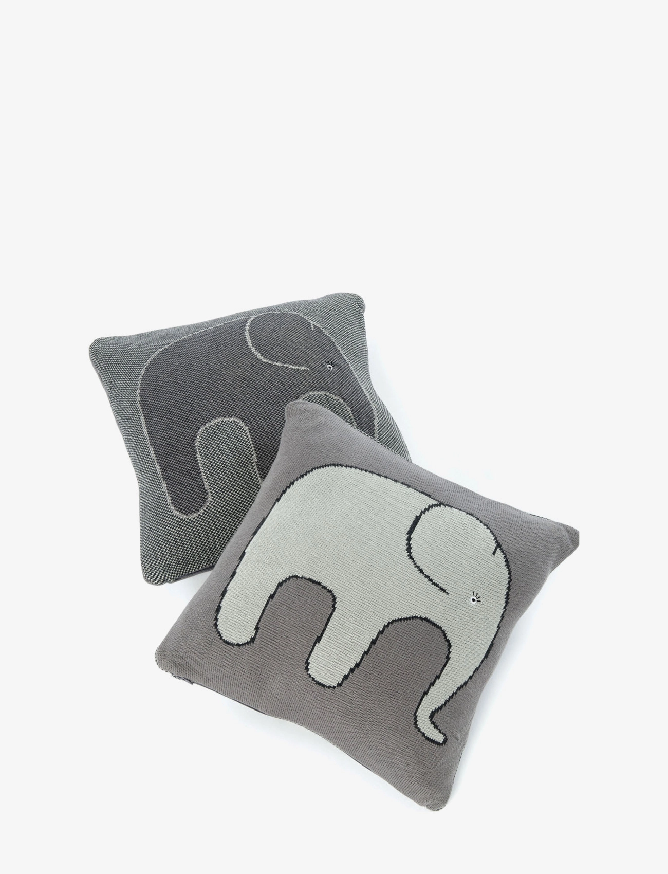 Cushion, knitted elephant, soft grey - SOFT GREY