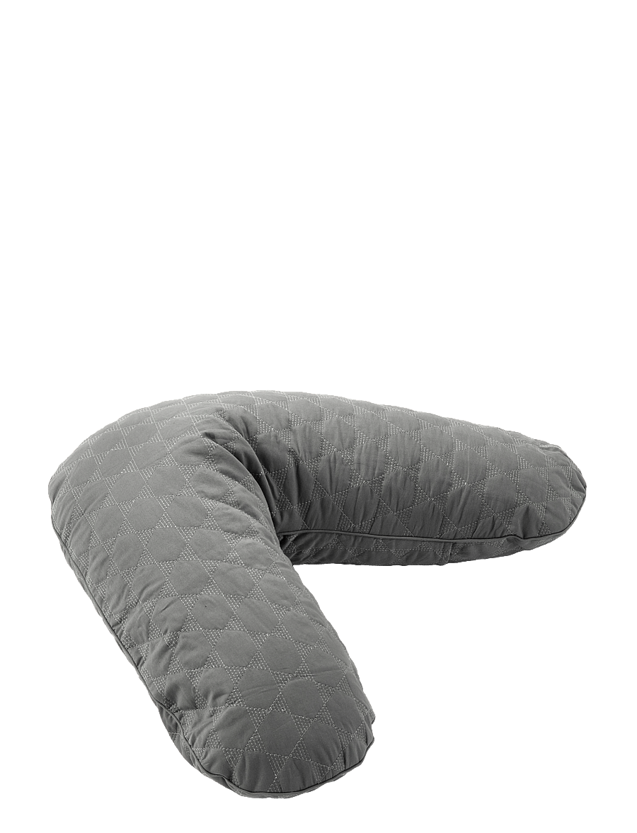 Smallstuff - Nursing pillow, Quilted Dark grey, Organic - oreiller d'allaitement - dark grey - 0
