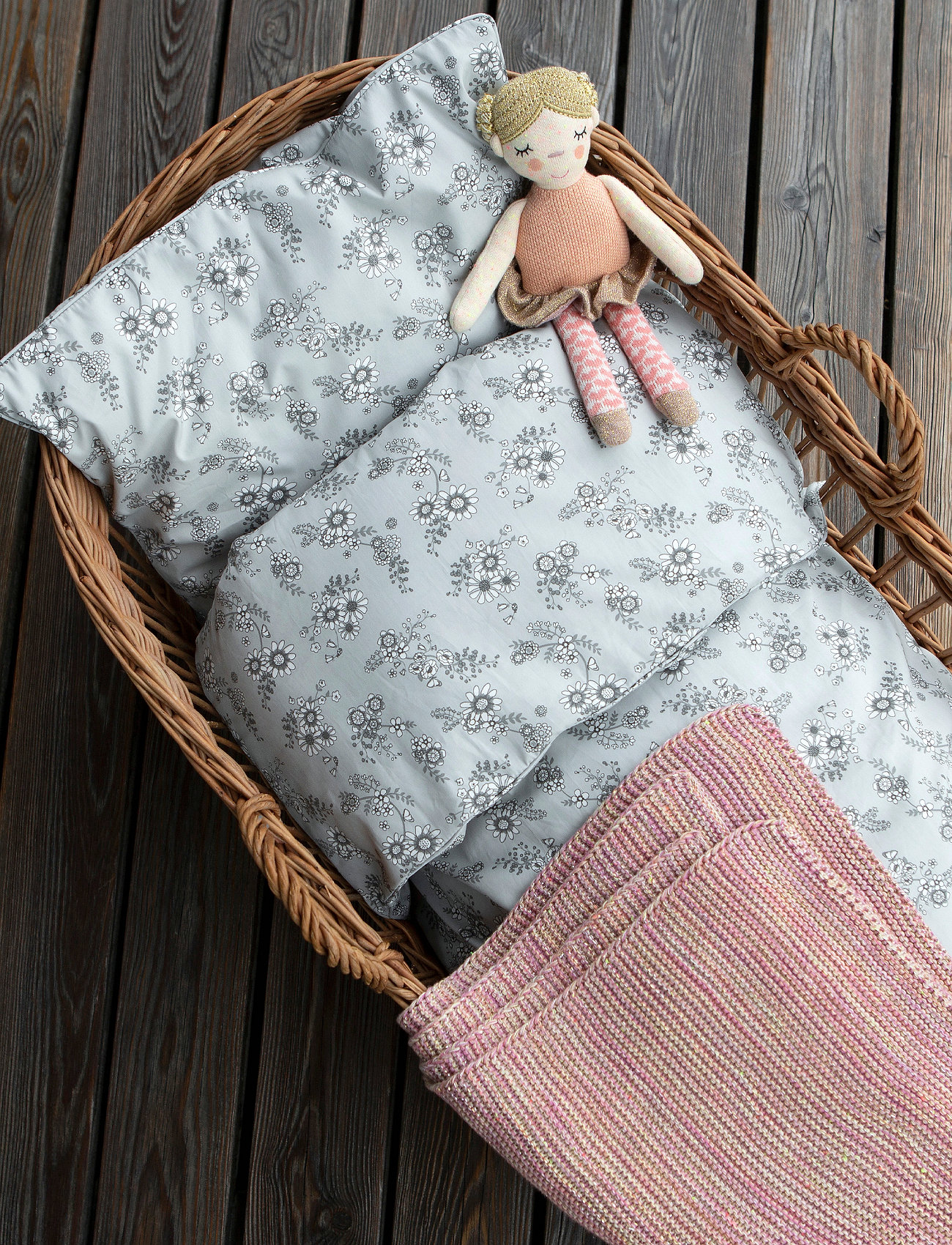 Smallstuff - Bedding Grey Flower garden, baby - sängkläder - grey - 1