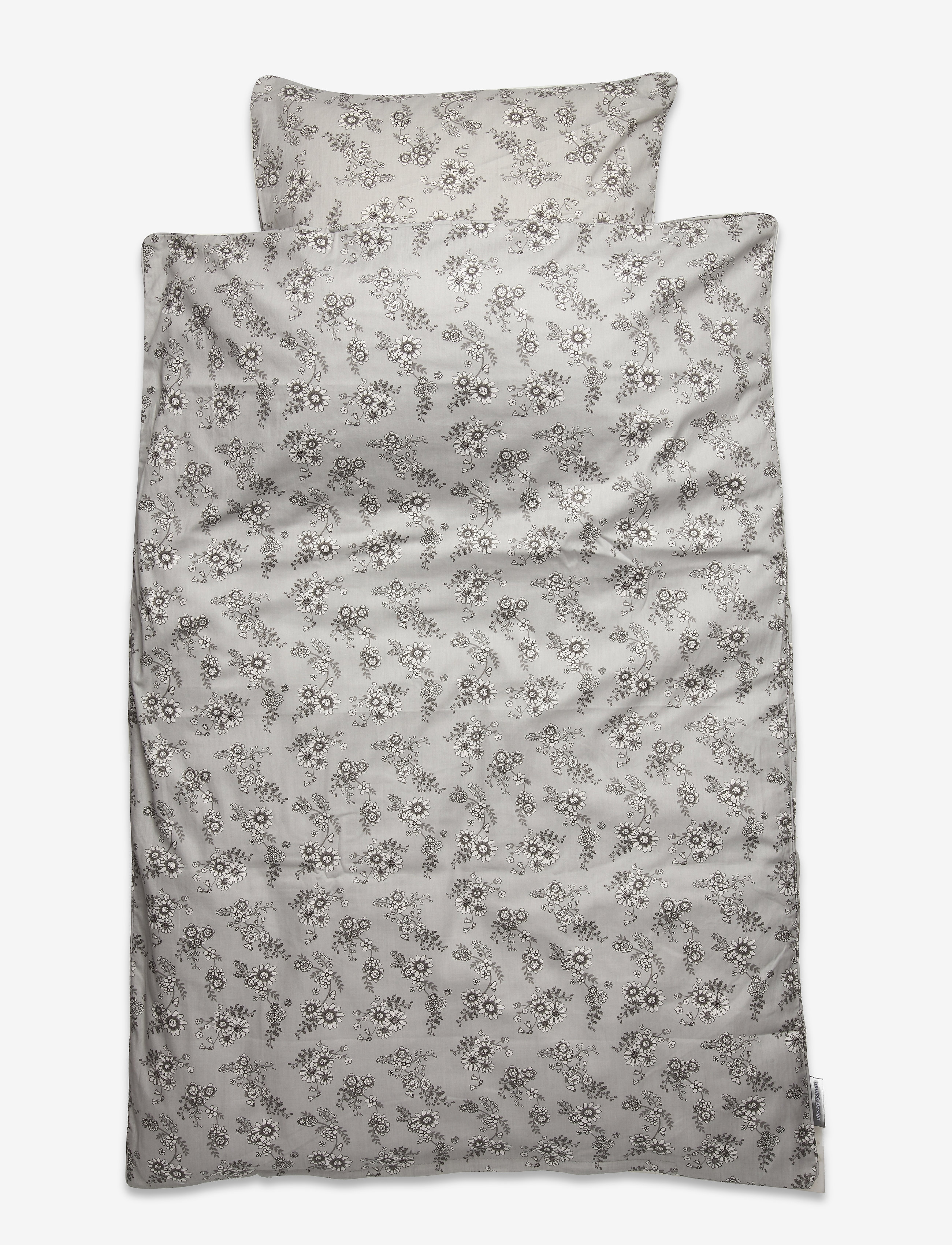 Smallstuff Bedding Grey Flower Garden, Junior, Bed Sæt, Multi/mønstret, Str: 28X 24X 1.5CM