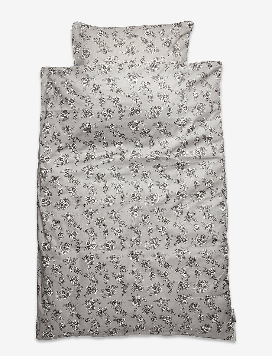 Smallstuff - Bedding Grey Flower garden, junior - bettwäsche-set - grey - 1