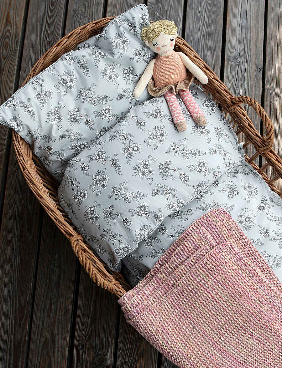 Smallstuff - Bedding Grey Flower garden, junior - bettwäsche-set - grey - 0