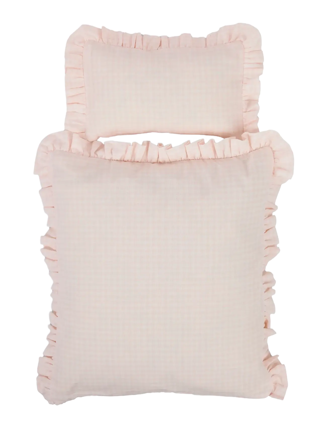 Smallstuff - Doll bedding, rose gingham - dukketilbehør - rose - 2