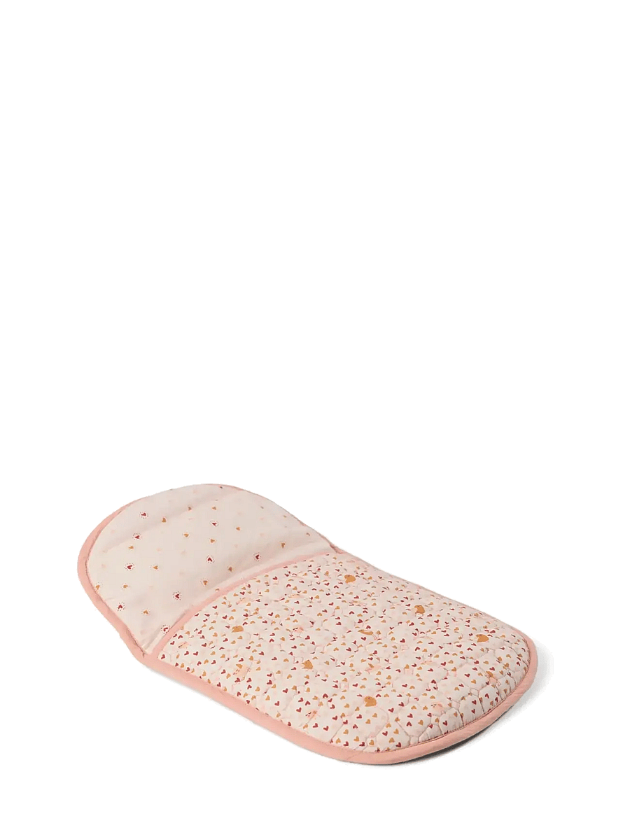 Smallstuff - Sleeping bag for doll, with pillow, birds and hearts - puppen-zubehör - soft rose mix - 1