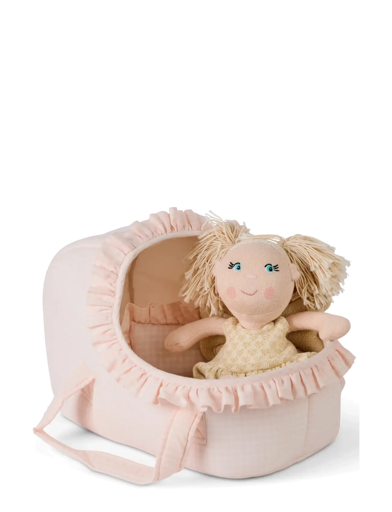 Smallstuff - Doll carrier, pillow and duvet, flowers - puppen-zubehör - rose - 1
