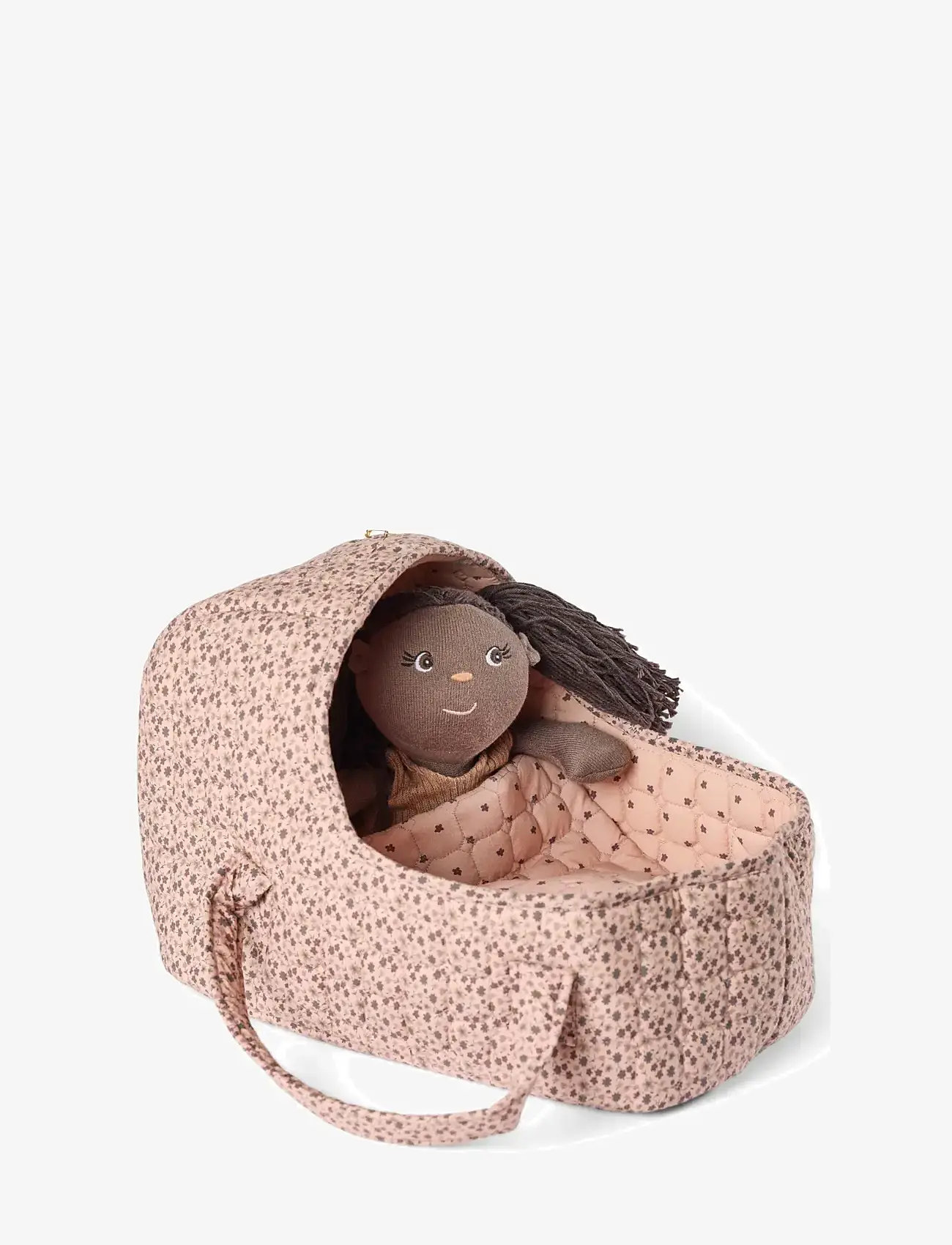 Smallstuff - Doll carrier, pillow and duvet, sandy - dukketilbehør - rose mix - 1