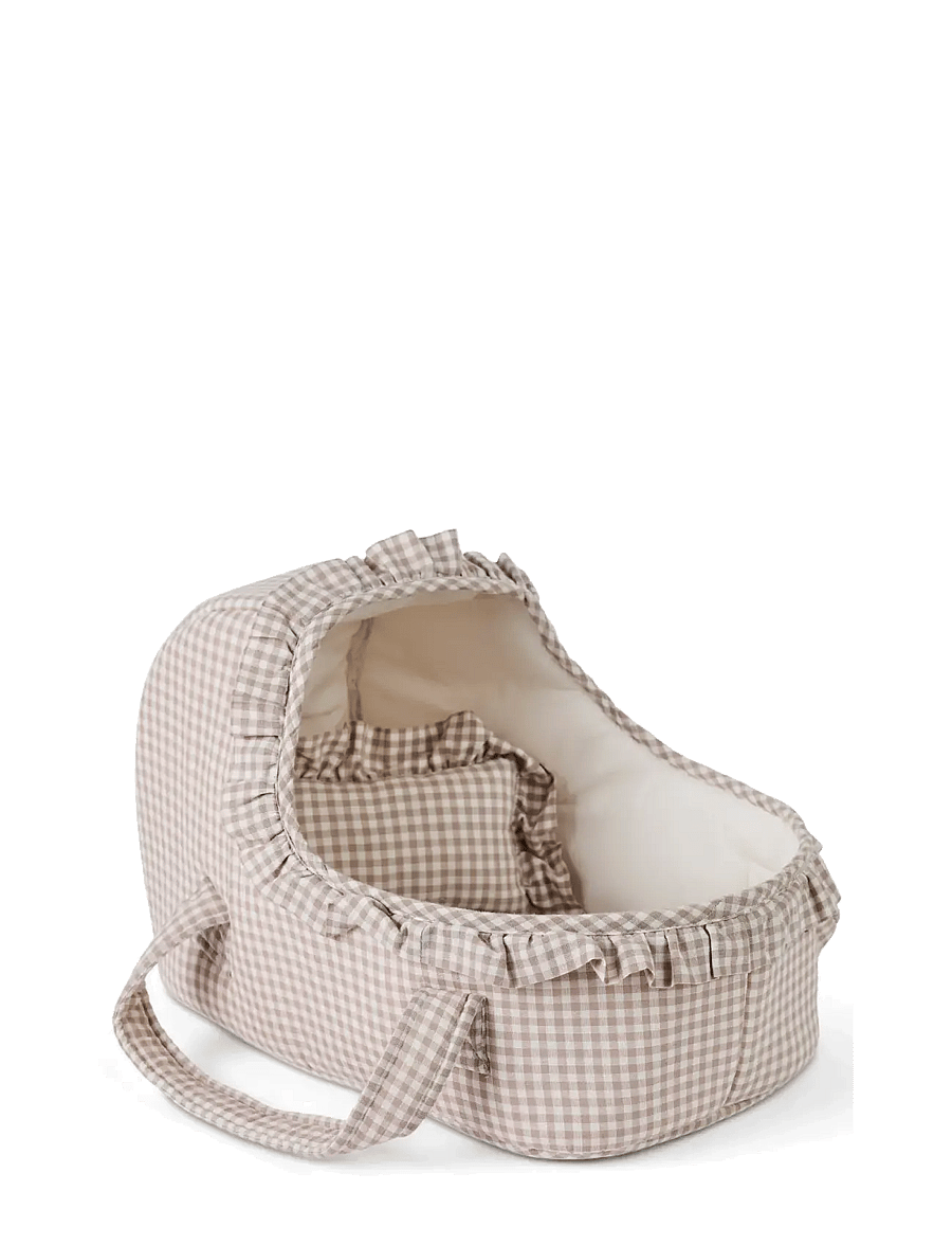 Smallstuff - Doll carrier, pillow and duvet, flowers - puppen-zubehör - sandy - 0
