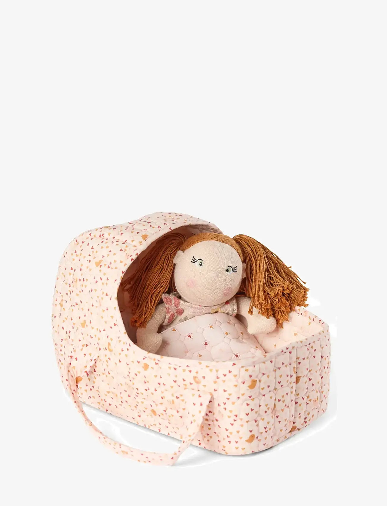 Smallstuff - Doll carrier, pillow and duvet, sandy - dukketilbehør - soft rose mix - 2