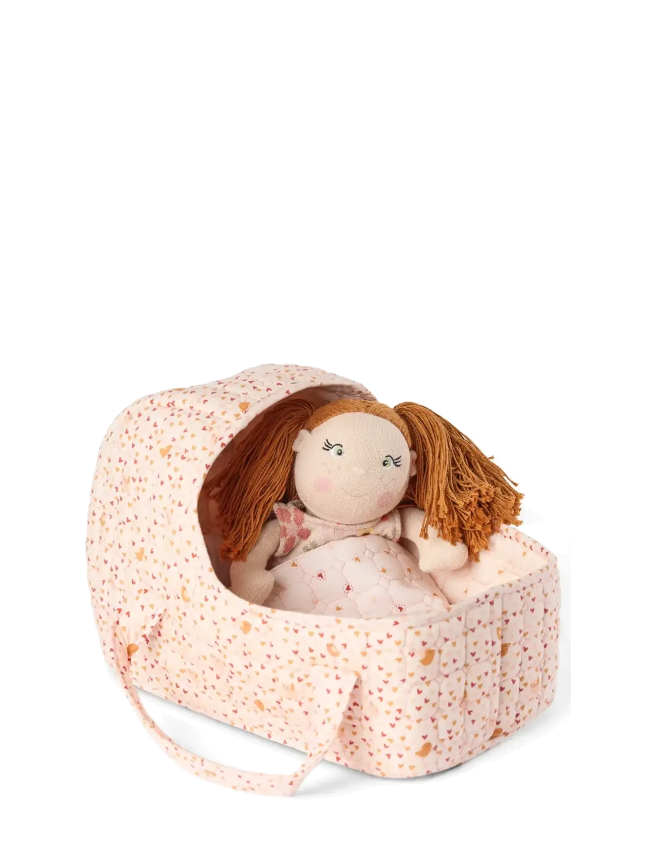 Smallstuff - Doll carrier, pillow and duvet, sandy - dolls accessories - soft rose mix - 2