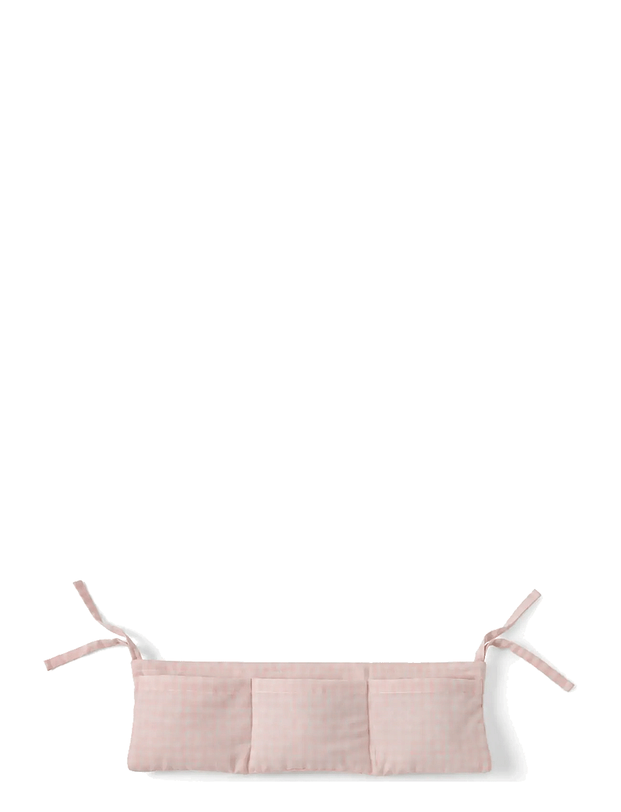 Smallstuff - Hanging organizer for doll bed and doll accessories, rose gingham - dukketilbehør - rose - 2