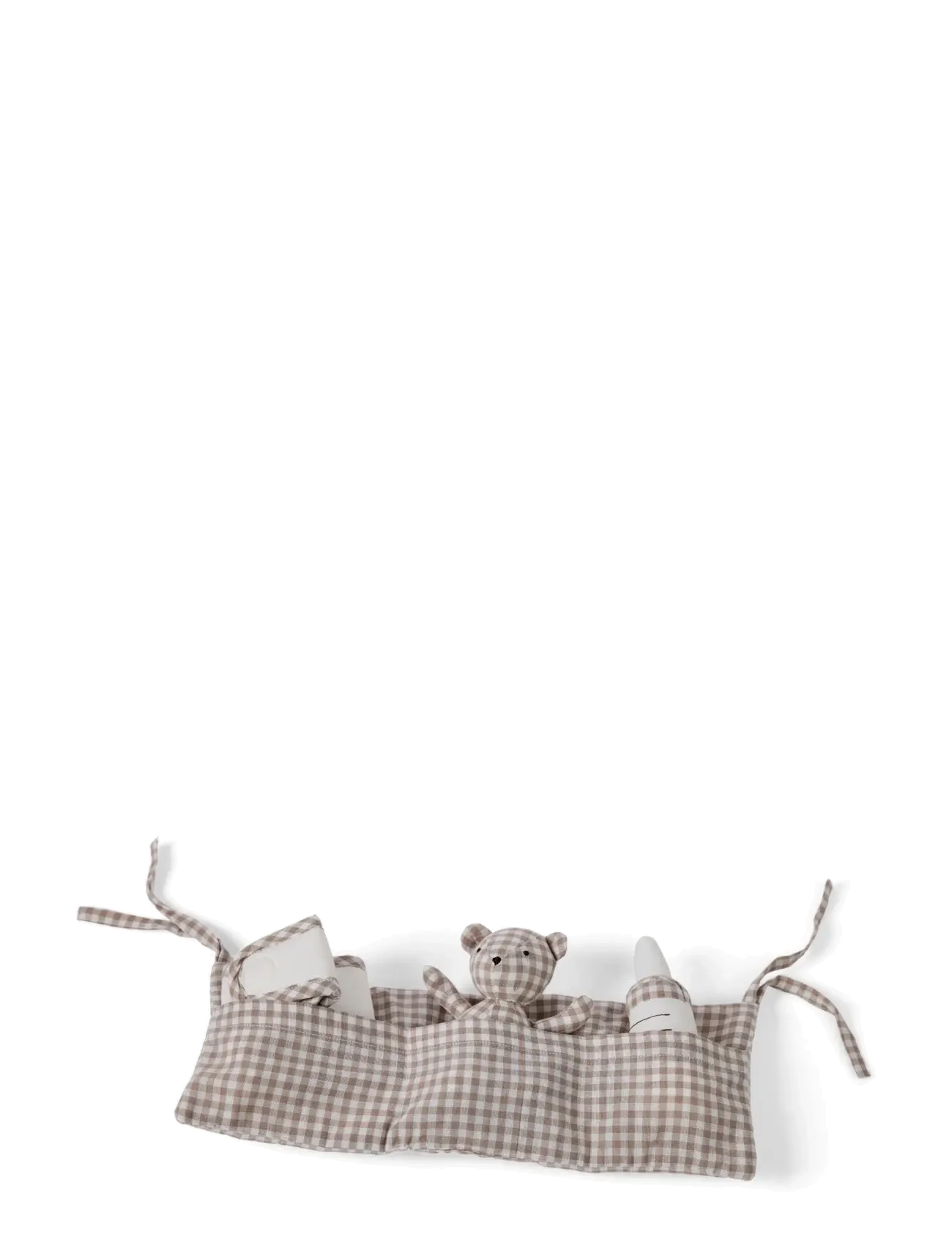 Smallstuff Hanging Organizer For Doll Bed And Doll Accessories, Rose Gingham, Børn, Dolls Tilbehør, Beige, Str: ONE SIZE