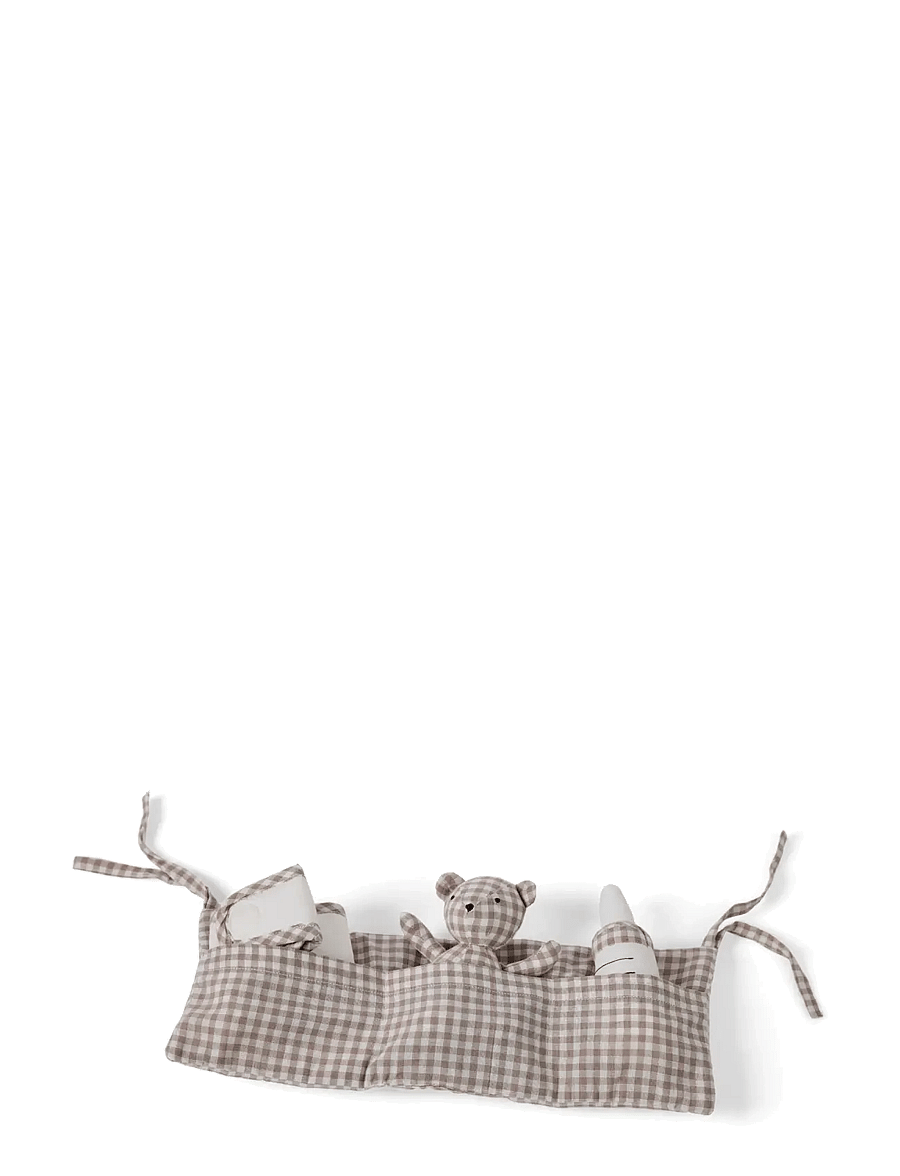 Smallstuff - Hanging organizer for doll bed and doll accessories, rose gingham - puppen-zubehör - sandy - 1