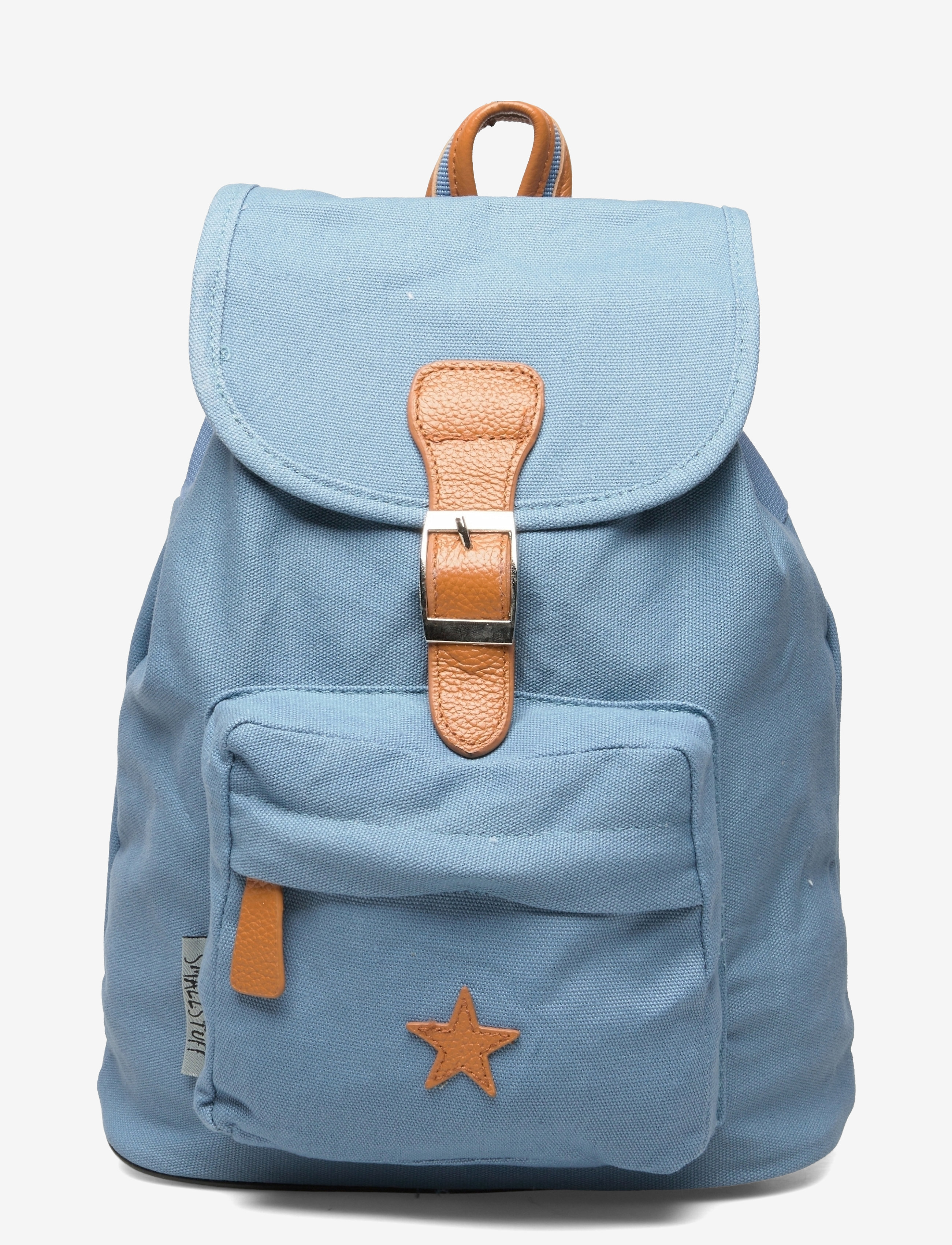 Smallstuff Baggy Back Pack, Cloudy With Leather Star, Børn, Stjerne Skoletaske, Blå, Str: 29X 25X 9CM