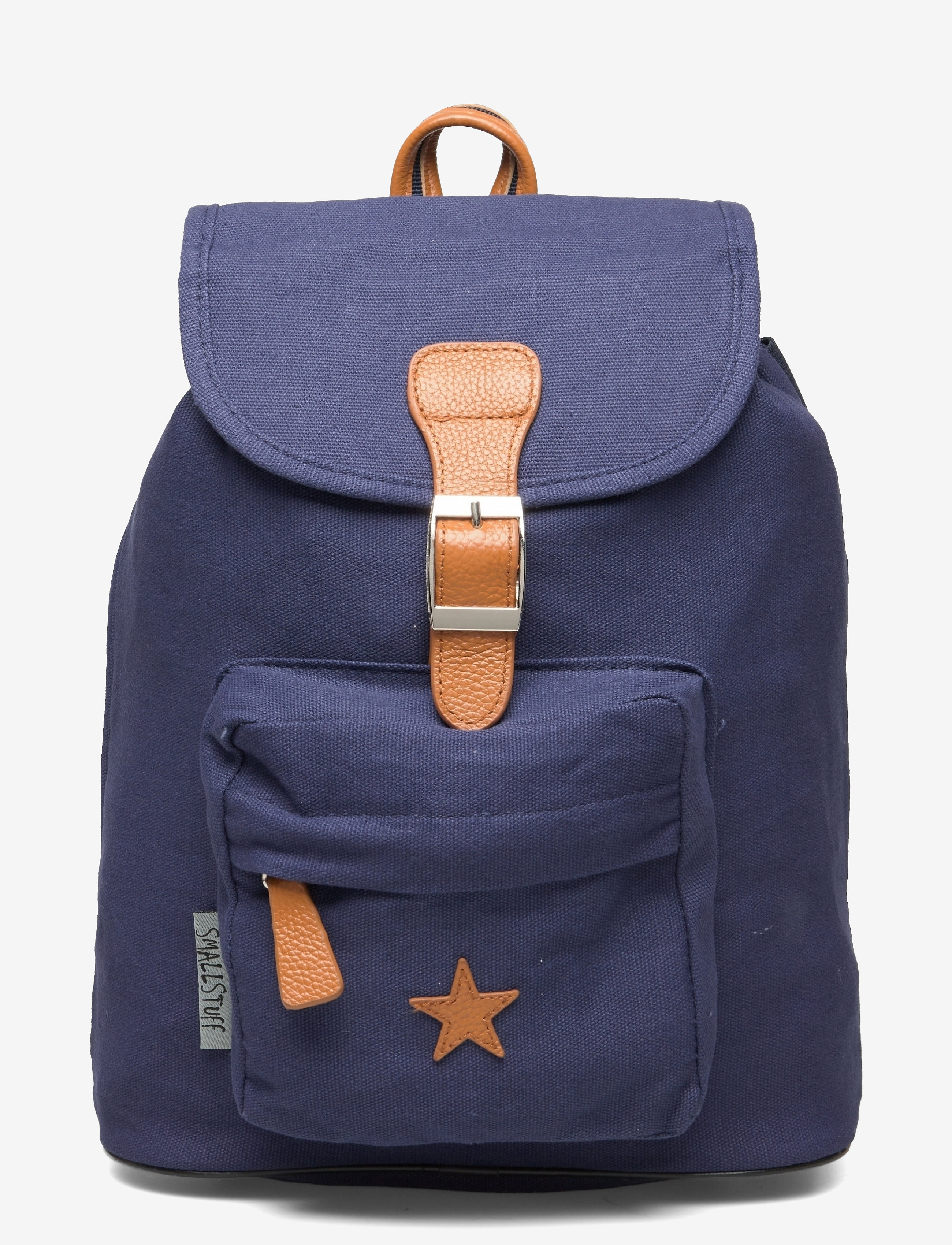 Smallstuff Baggy Back Pack, Navy With Leather Star, 29X 25X 9 cm, Blue, Tasker > Rygsække, Børn