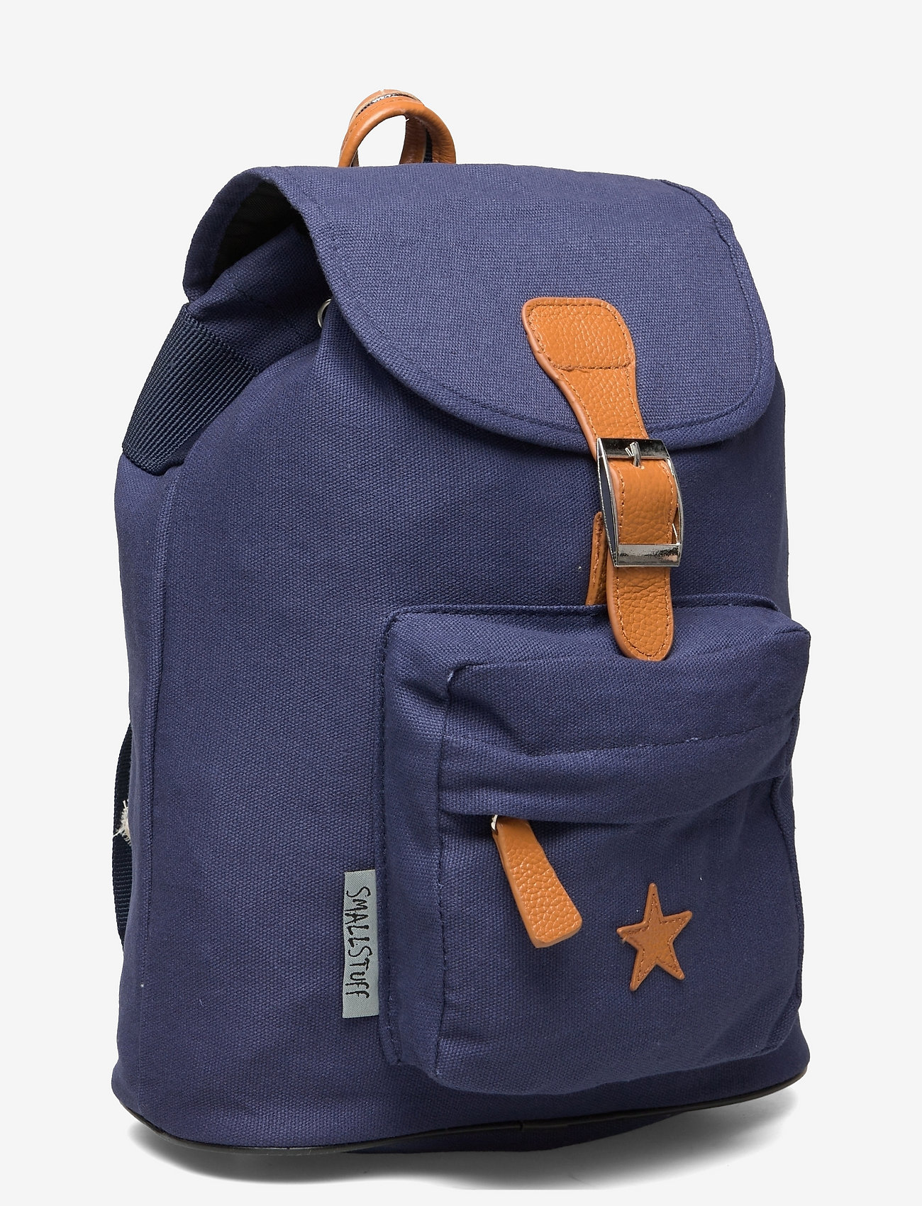 Smallstuff - Baggy back Pack, navy with leather Star - backpacks - navy - 2