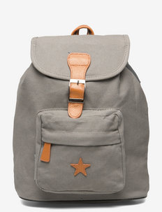 Baggy back Pack, grey with leather Star, Smallstuff