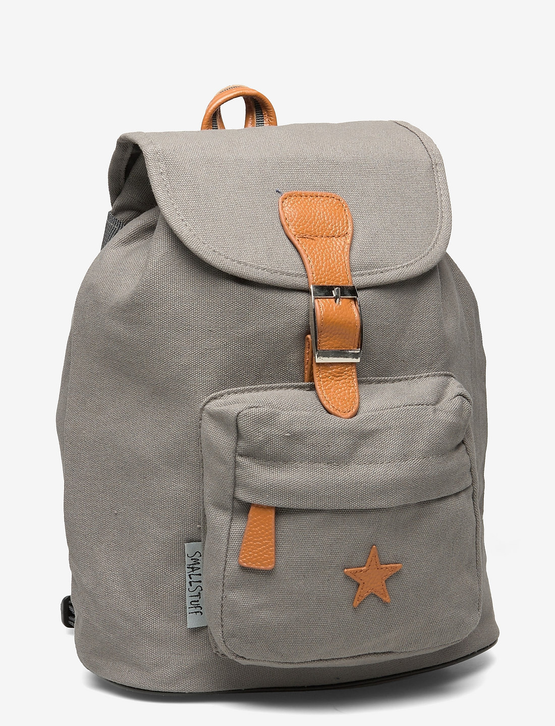 Smallstuff Baggy Back Pack Grey With Leather Star Backpacks
