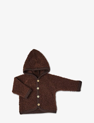 Cardigan Bouclé Merino Wool W. Buttons And Hoodie - Jakker